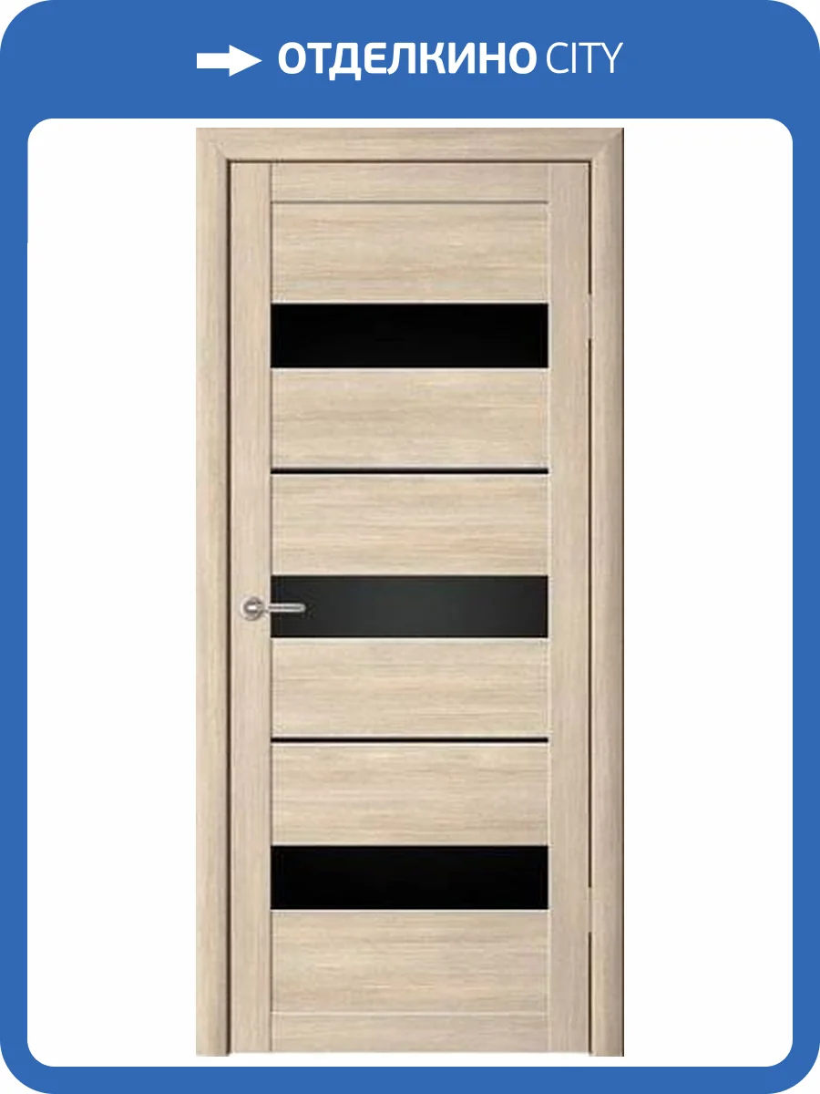 Межкомнатная дверь Albero Мегаполис Прага полотно Лиственница мокко, стекло черное 700x2000 фото 2