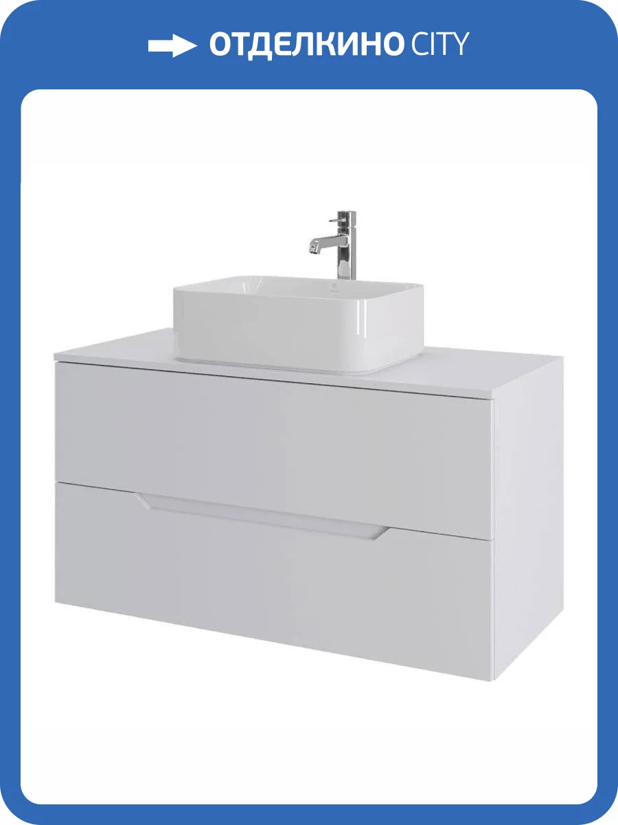 Тумба с раковиной Orange Лайн Li-100TuwMDF+B02-460W белая матовая, 100 см фото 8
