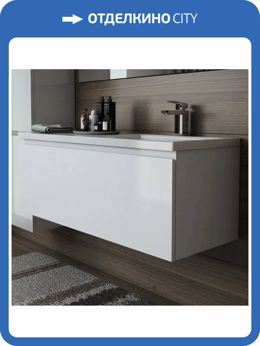 Тумба с раковиной Эстет Dallas Luxe 115 подвесная, 1 ящик, R фото 14