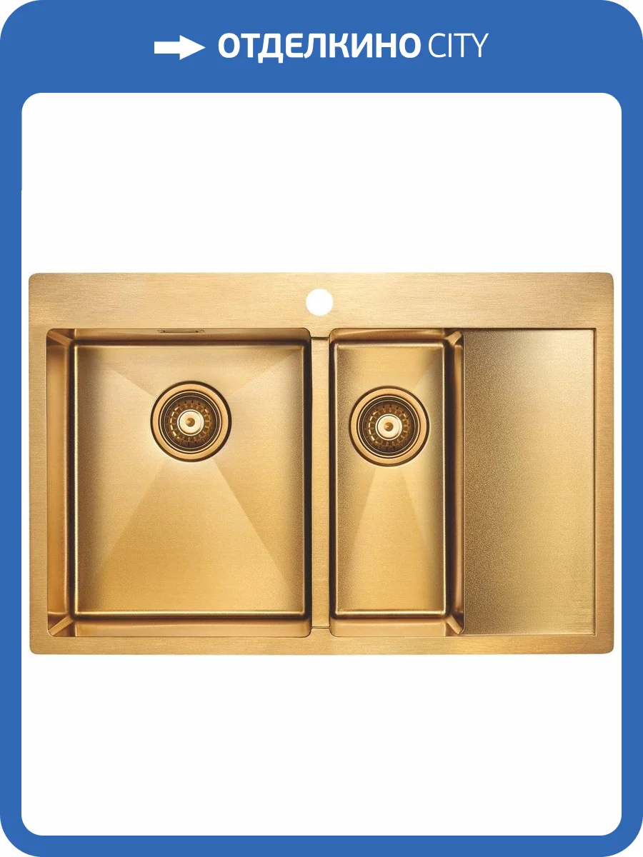 Мойка кухонная Paulmark Union PM537851-BGL брашированное золото L фото 4