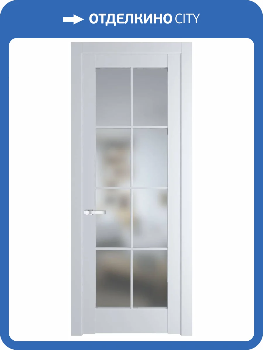 Межкомнатная дверь Profil Doors 4.1.2 (р.8) PD полотно Вайт, стекло матовое с двух сторон 800x2000 фото 2