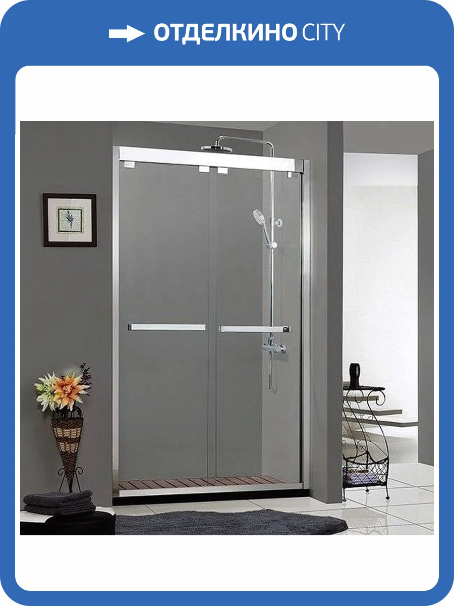 Душевая дверь в нишу Bravat Stream 120x200 двойная фото 8