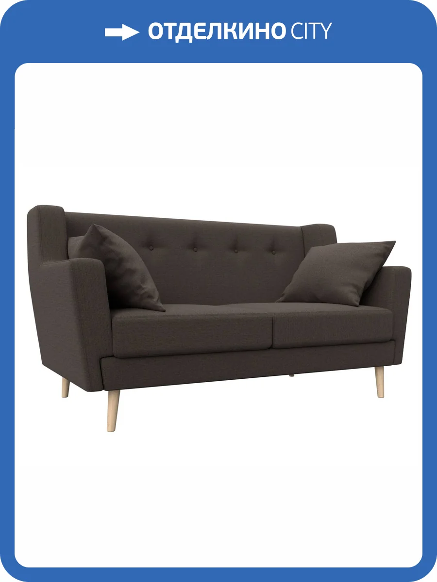 Кухонный прямой диван Лига Диванов Брайтон 2 123712 амур коричневый фото 7