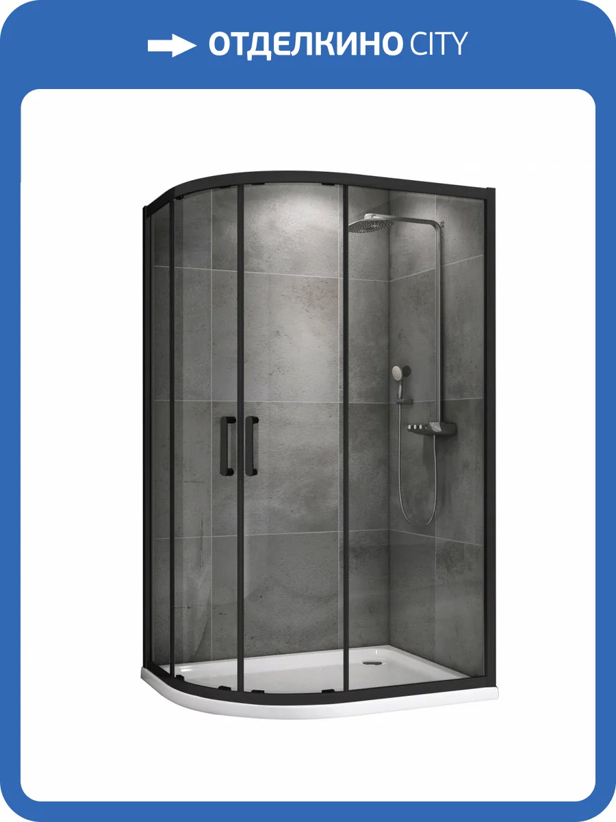 Душевой уголок Abber Schwarzer Diamant AG01128B Черный фото 6