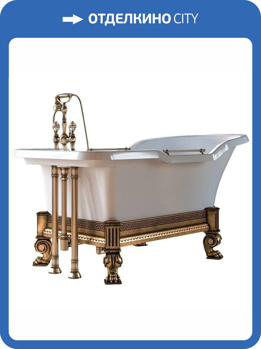 Ванна из искусственного камня Migliore Impero 26341 180x87 бронзовая опора фото 3