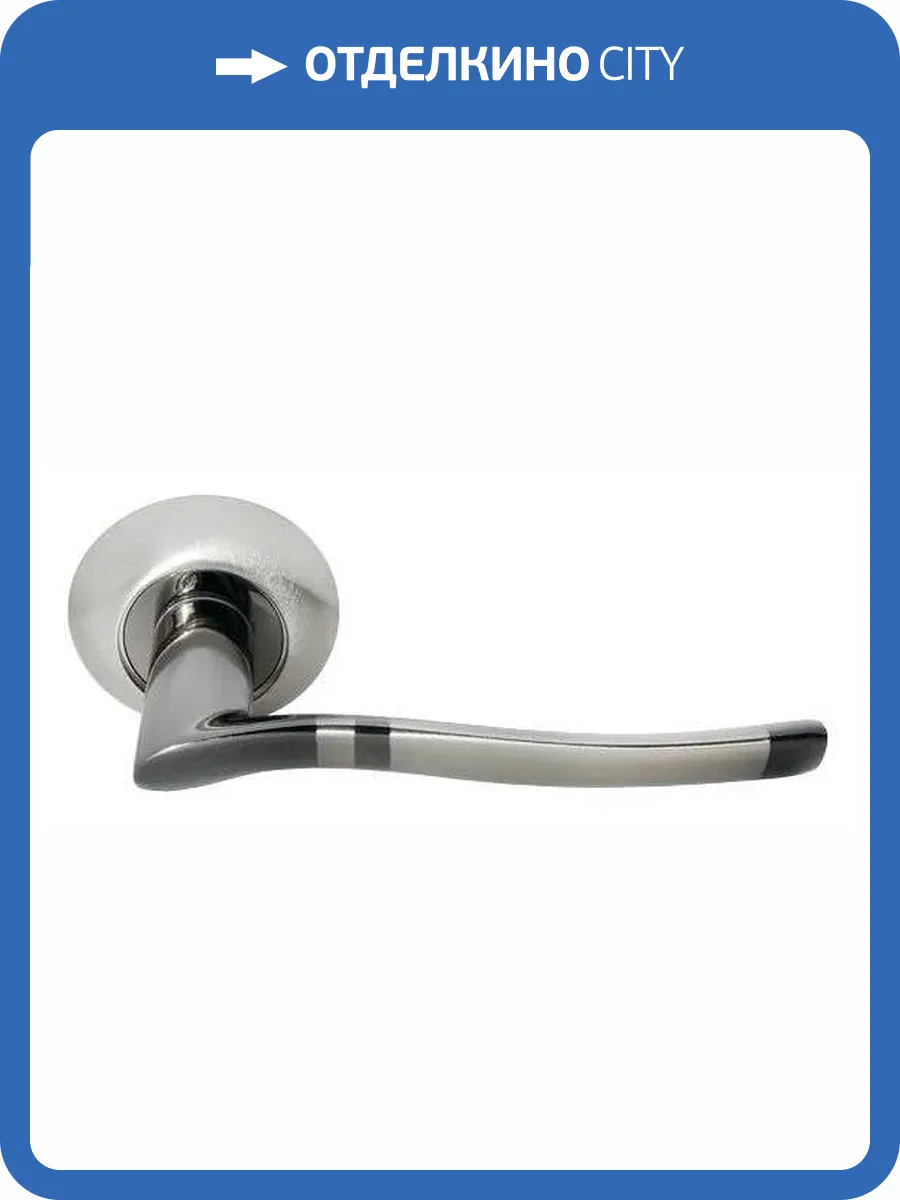 Дверная ручка Morelli FOUNTAIN MH-04 SN/BN белый никель/черный никель, раздельная, на круглой розетке фото 4