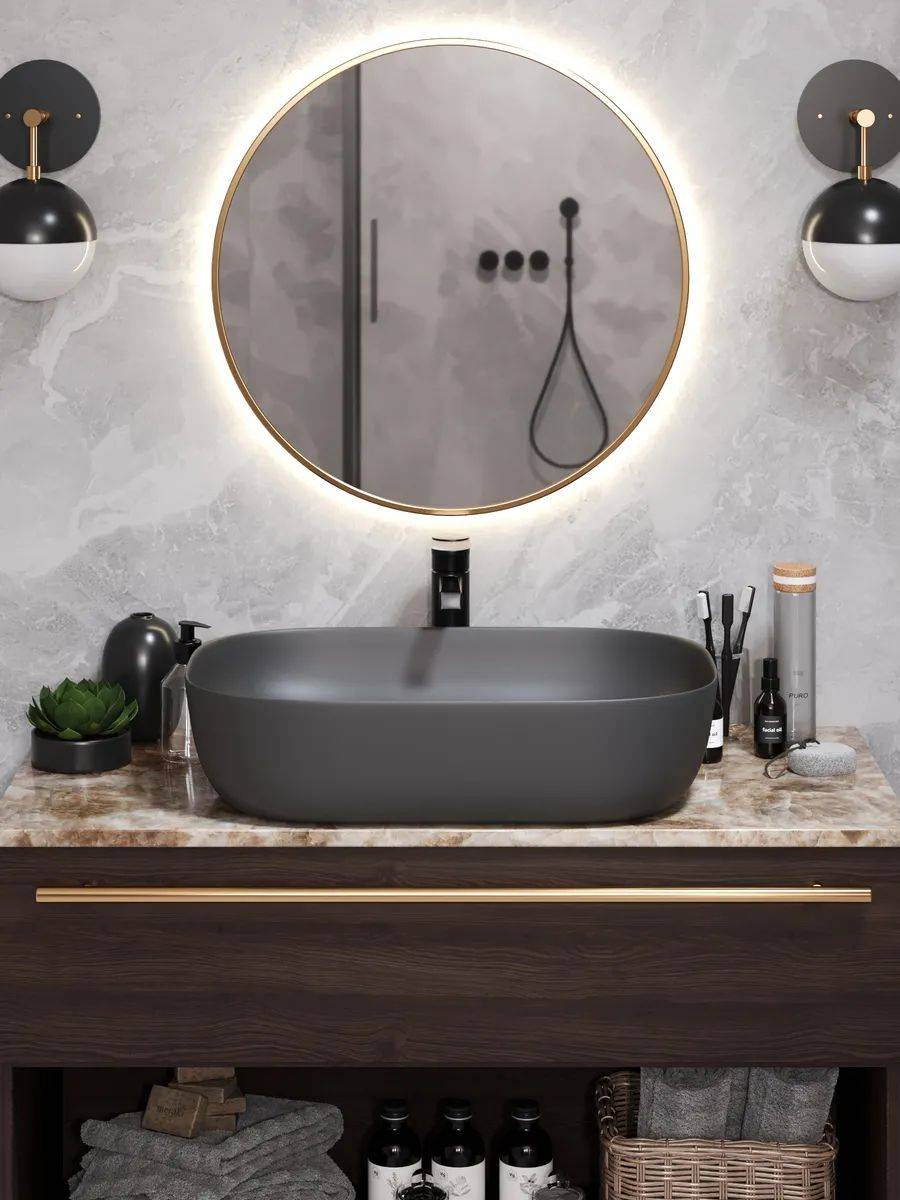 Раковина Watersense Rita 60 W00059 графит матовый фото 7