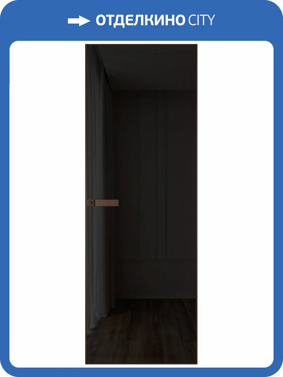 Межкомнатная дверь Profil Doors 1 AGN цвет профиля Деорэ, стекло безопасное 4 мм черное тонированное 600x2000 фото 2