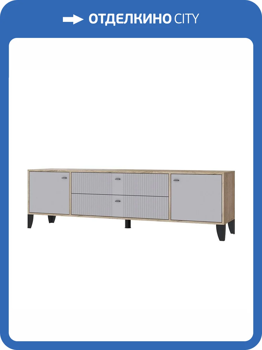 Тумба под ТВ ТЭКС Парус-10 00-00185345 дуб крафт серый, серый фото 4