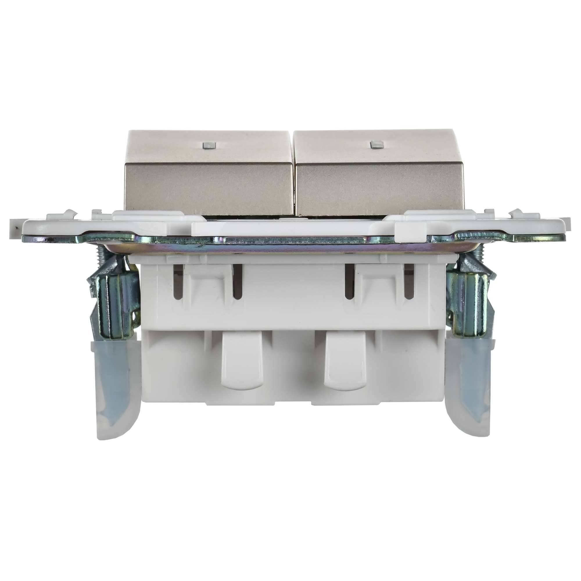 Выключатель 2-клавишный IEK Skandy SK-V20-1-10-K37 шампань фото 3