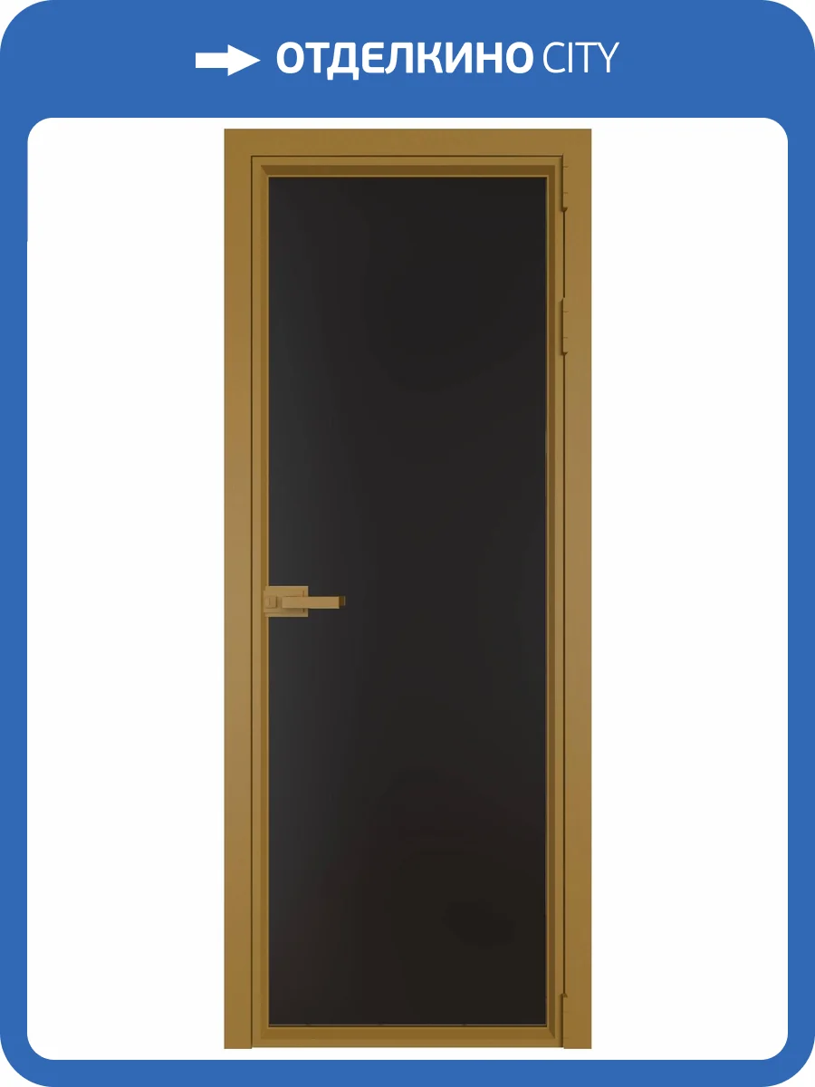 Межкомнатная дверь Profil Doors 1 AV цвет профиля Золото, стекло безопасное 6 мм монохром черный 800x2000 фото 2