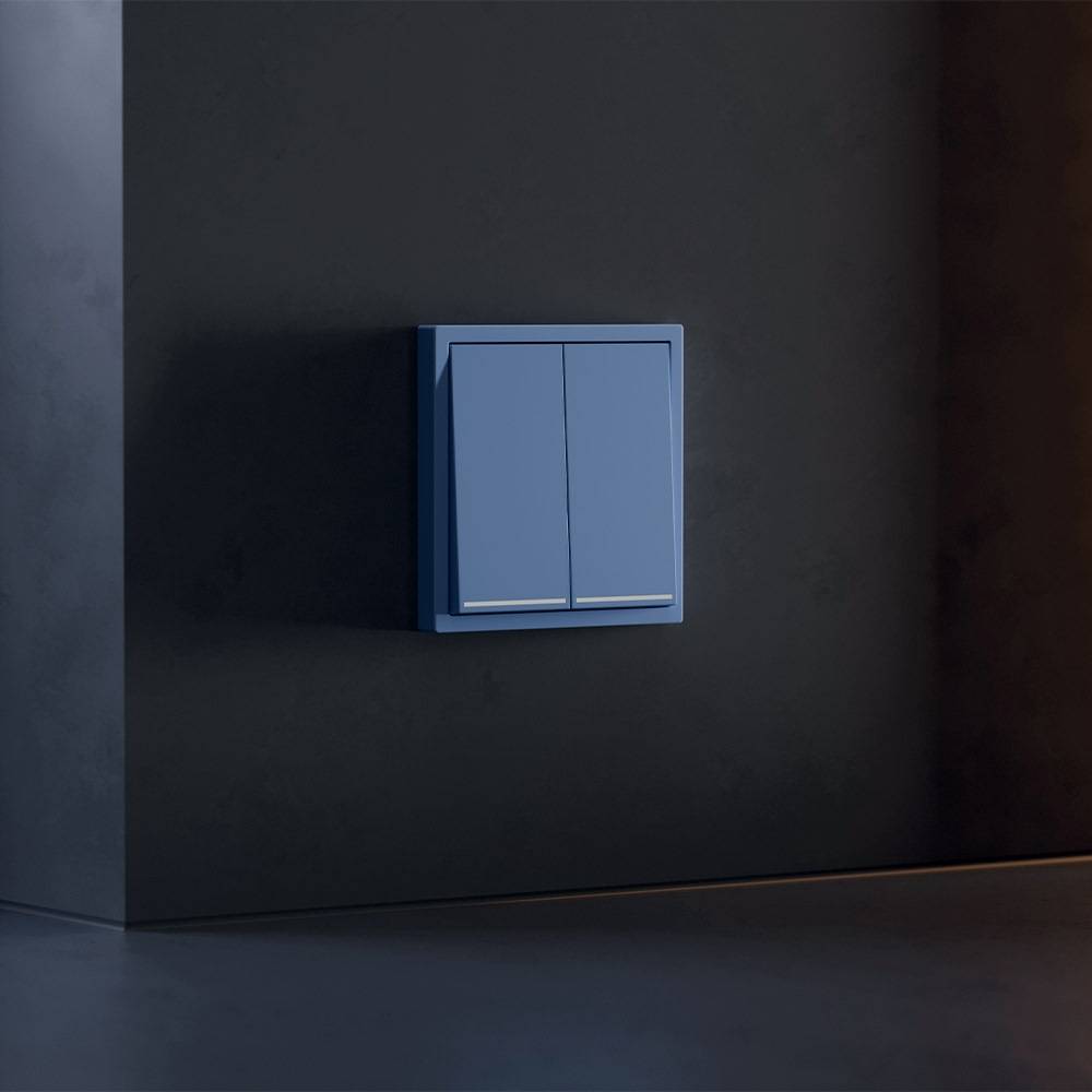 Клавиши для 2-клавишного выключателя с подсветкой Voltum S70 VLS000415 деним фото 2