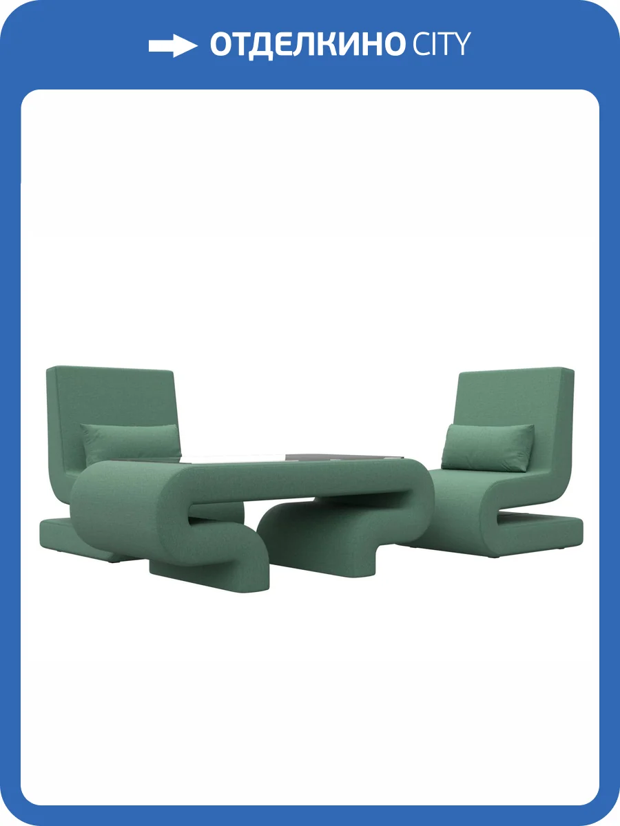 Набор 3 Лига Диванов Волна 125333 амур зеленый фото 6