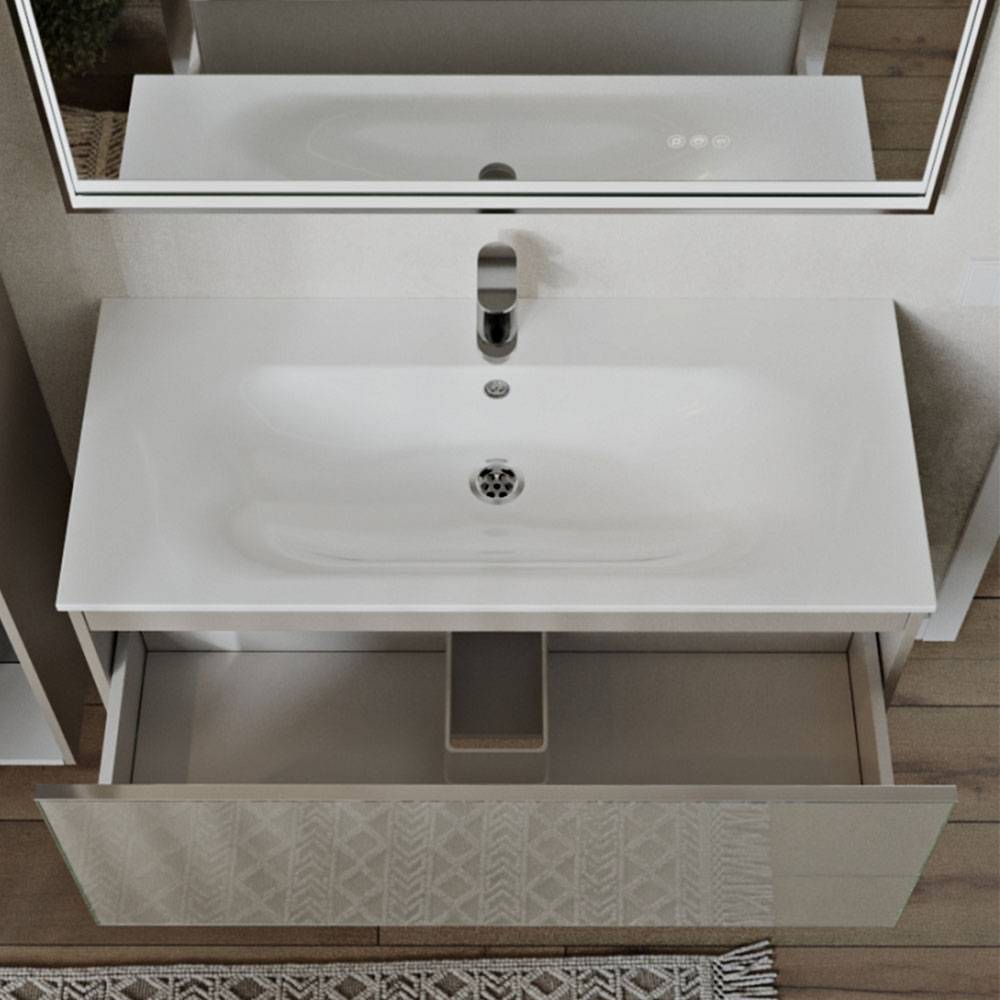 Тумба с раковиной Terminus Vega VEG101001200501OSL капучино, 100x38 фото 2