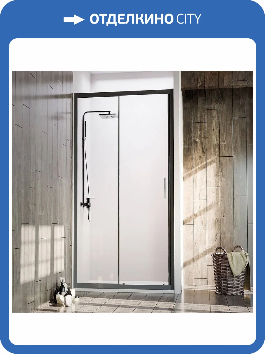 Душевая дверь в нишу Veconi Vianno VN-72B 120 см, профиль черный фото 4