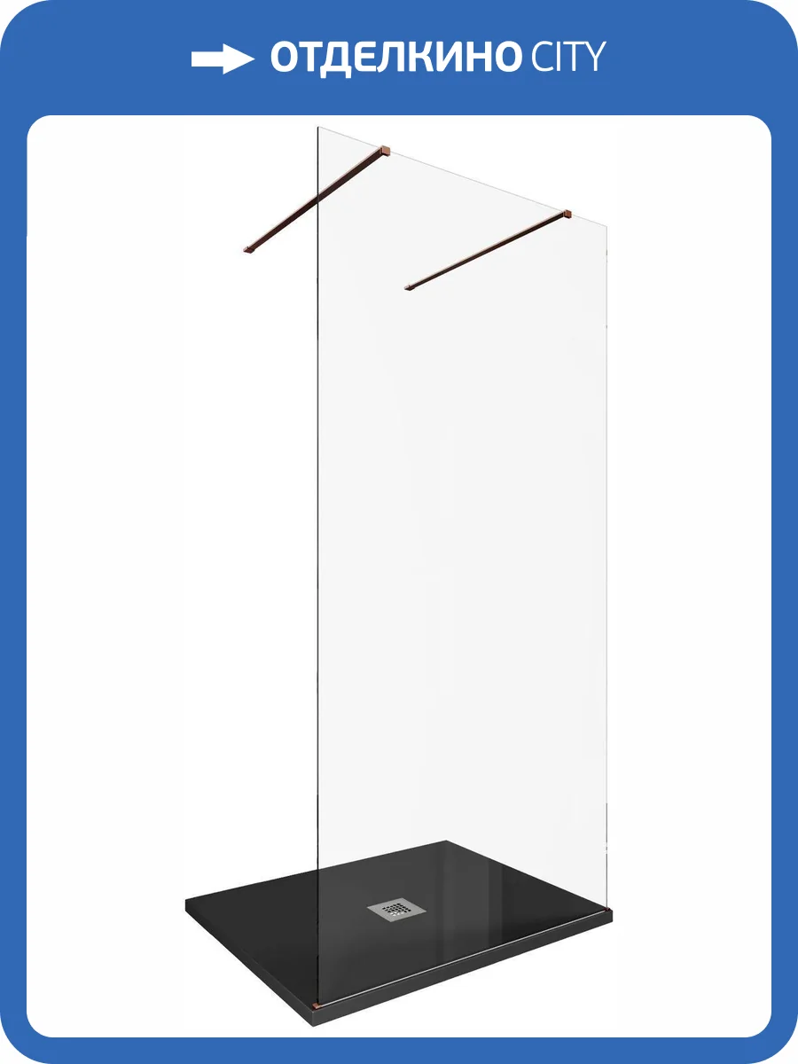 Душевая перегородка Allen Brau Infinity 3.21041.60 профиль медь браш, стекло прозрачное, 100x200 фото 5