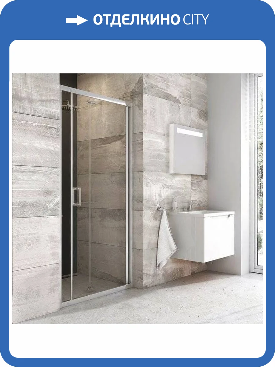 Душевая дверь в нишу Ravak BLDZ2-80 Transparent, профиль хром фото 4