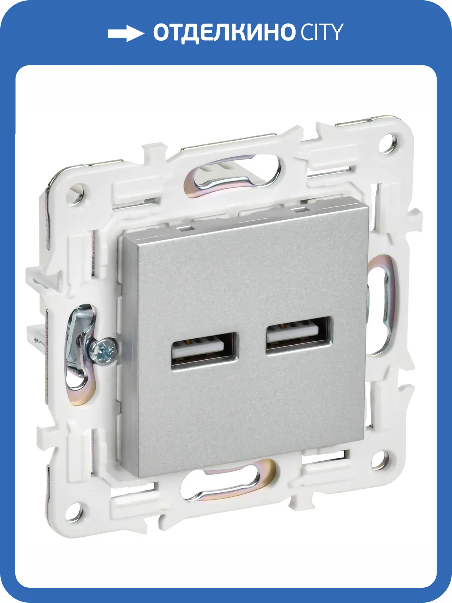 Розетка USB type A+A IEK Skandy SK-U21-D31-K23 серебряный фото 7
