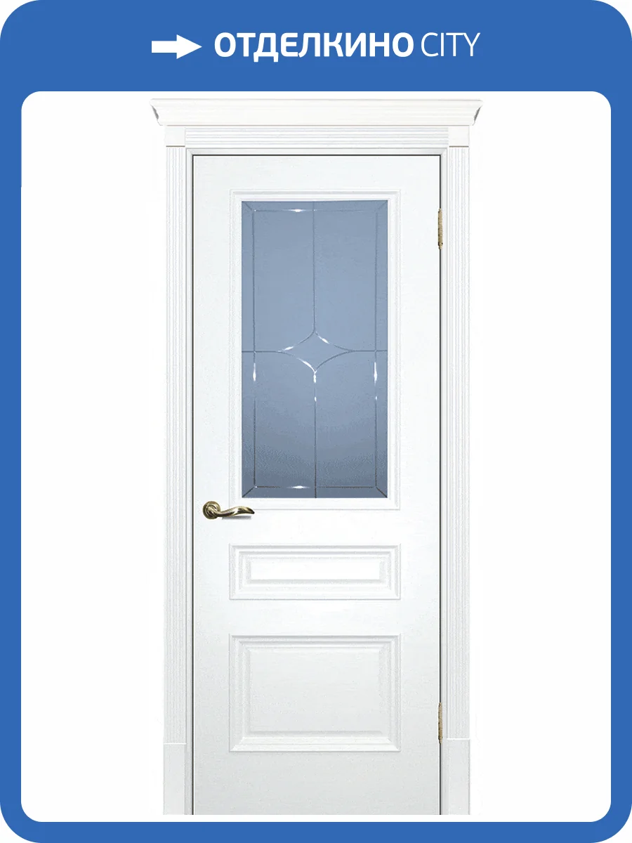 Межкомнатная дверь эмаль Текона СМАЛЬТА 06, остеклённая, белый 600x2000 фото 2
