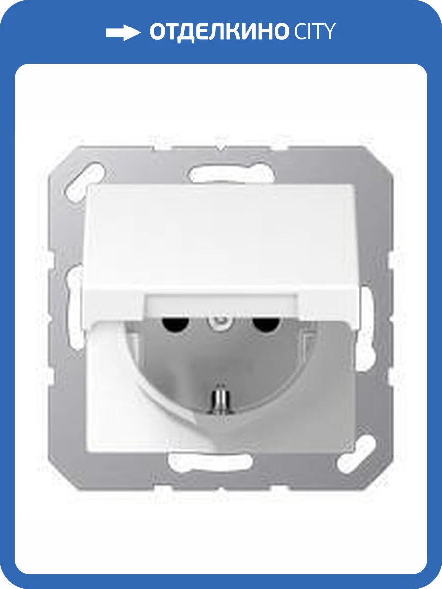 Розетка с заземлением с крышкой Jung EcoProfi EP1420KLWW 2К+З 16А 250В~, белый фото 3