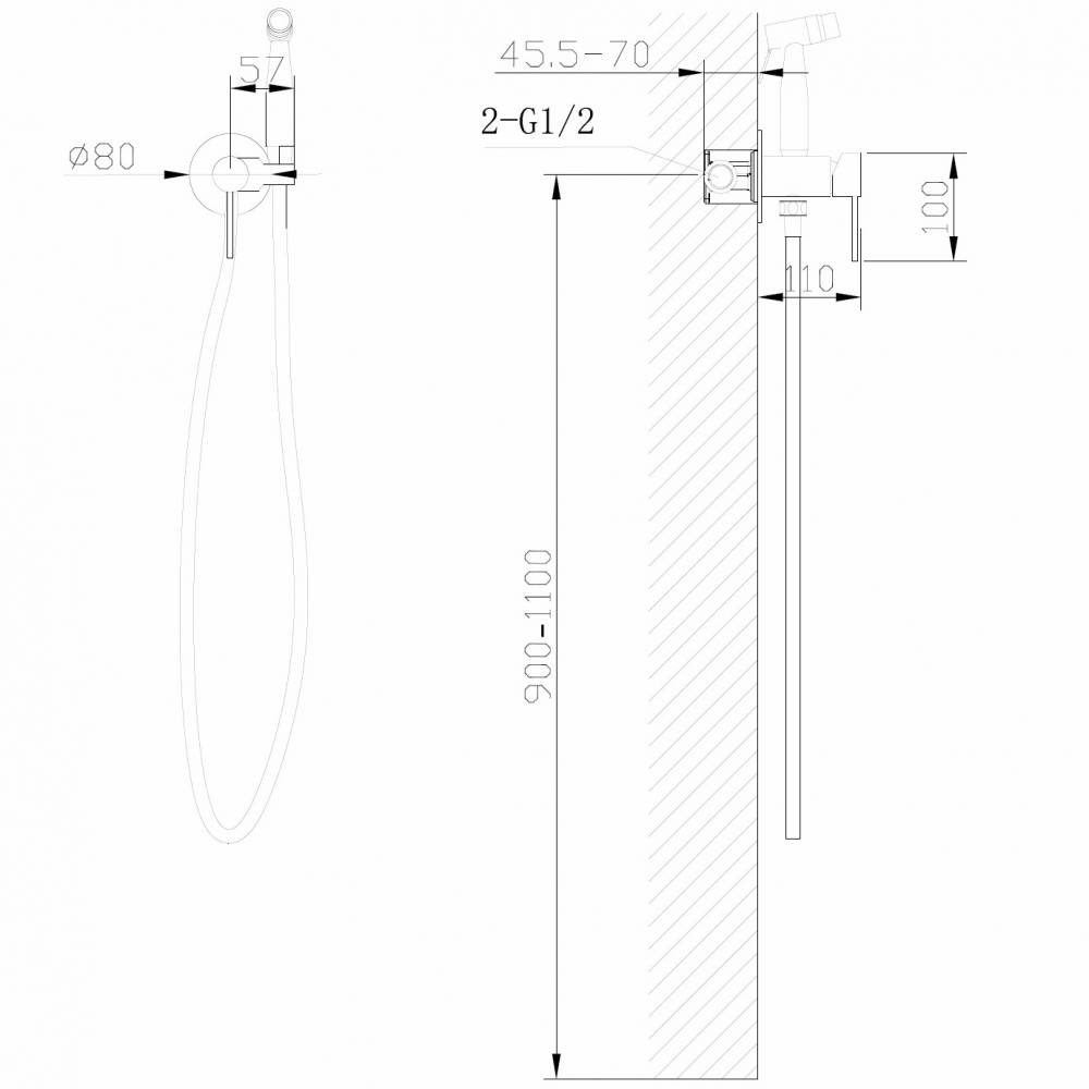 Гигиенический душ Abber Emotion AF8125MRG брашированное розовое золото фото 5
