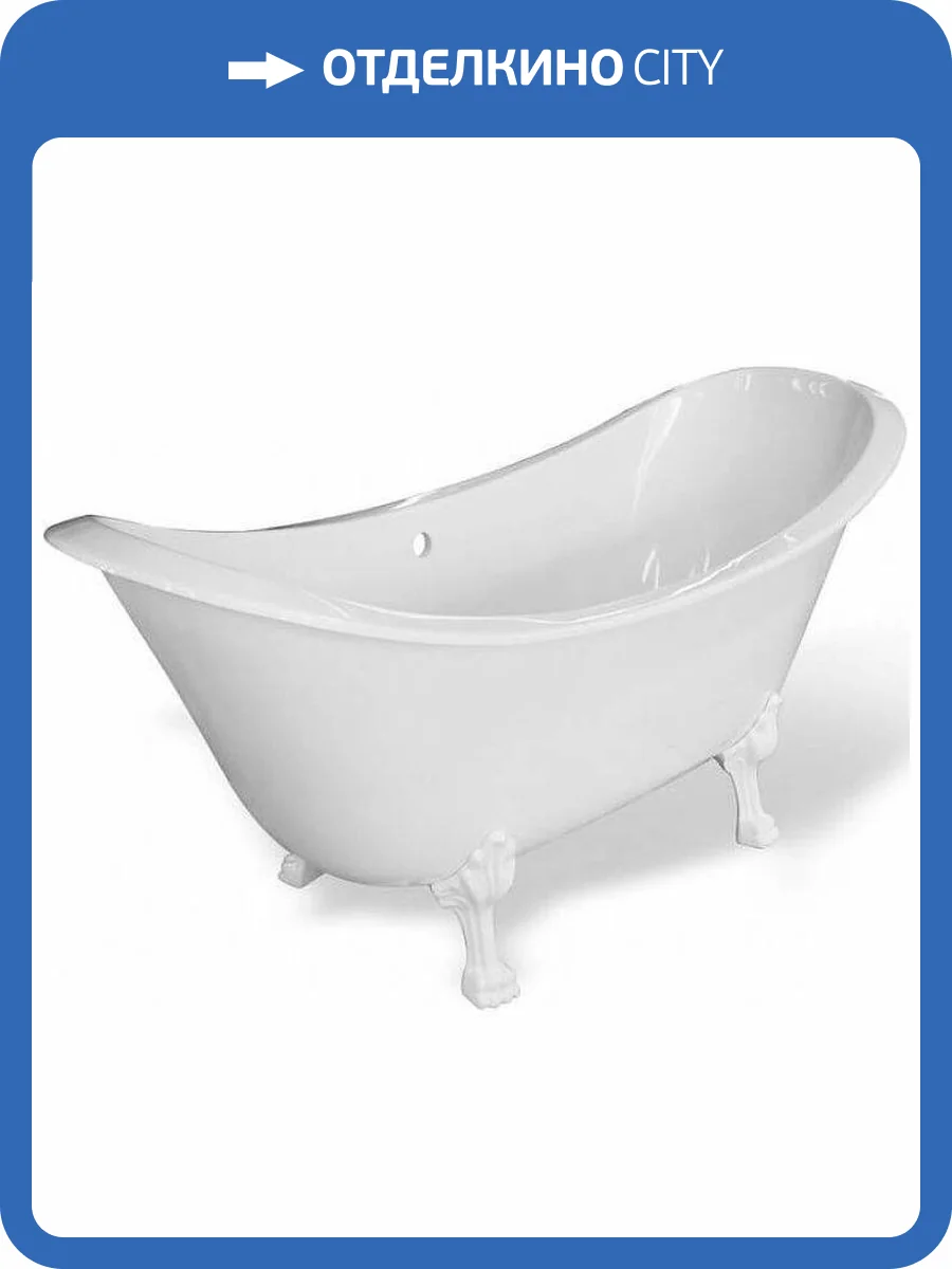 Ванна из искусственного камня Эстет Скарлетт silk 180x77 с белыми ножками фото 5