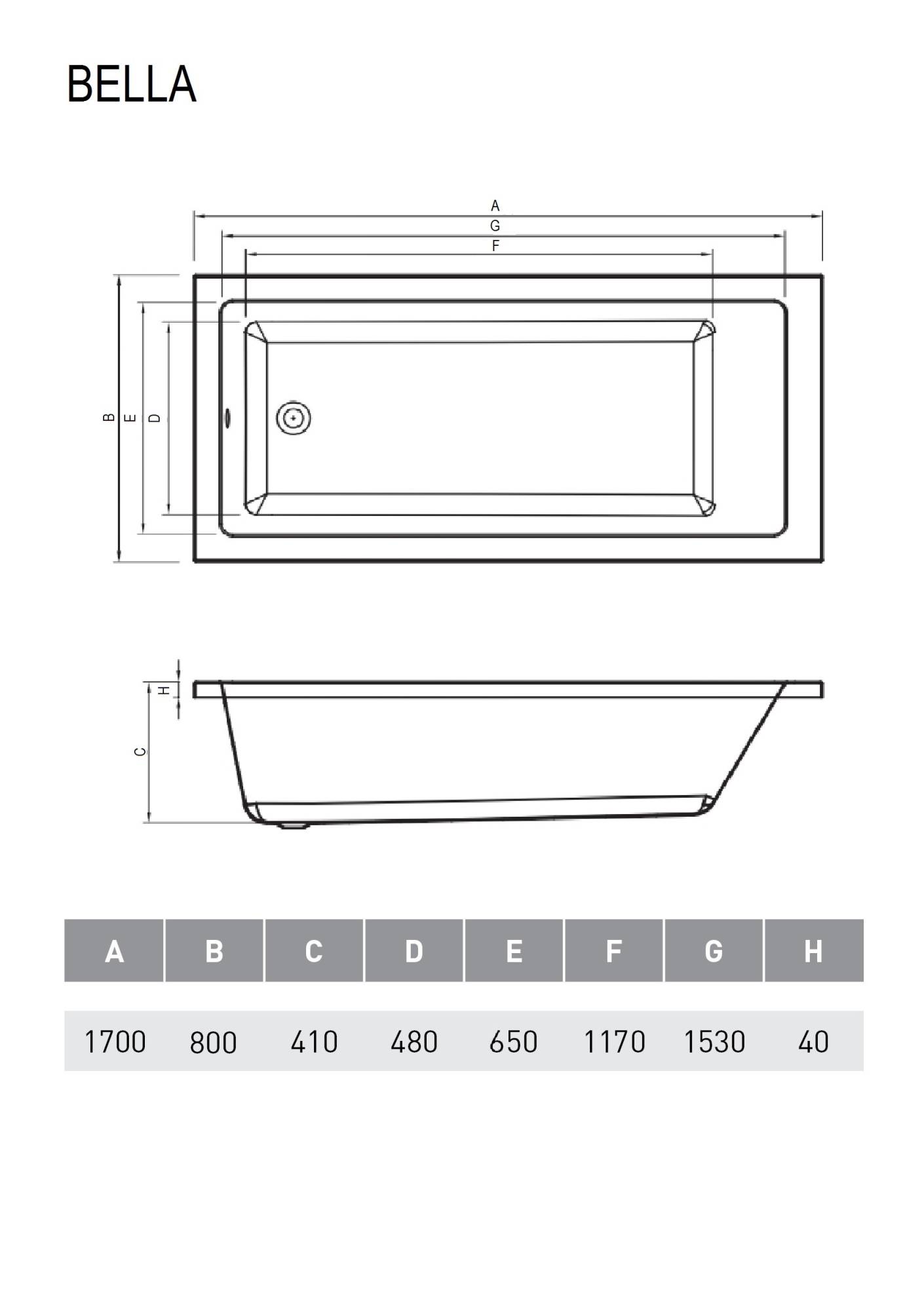 Акриловая ванна Relisan Bella 170x80 фото 5