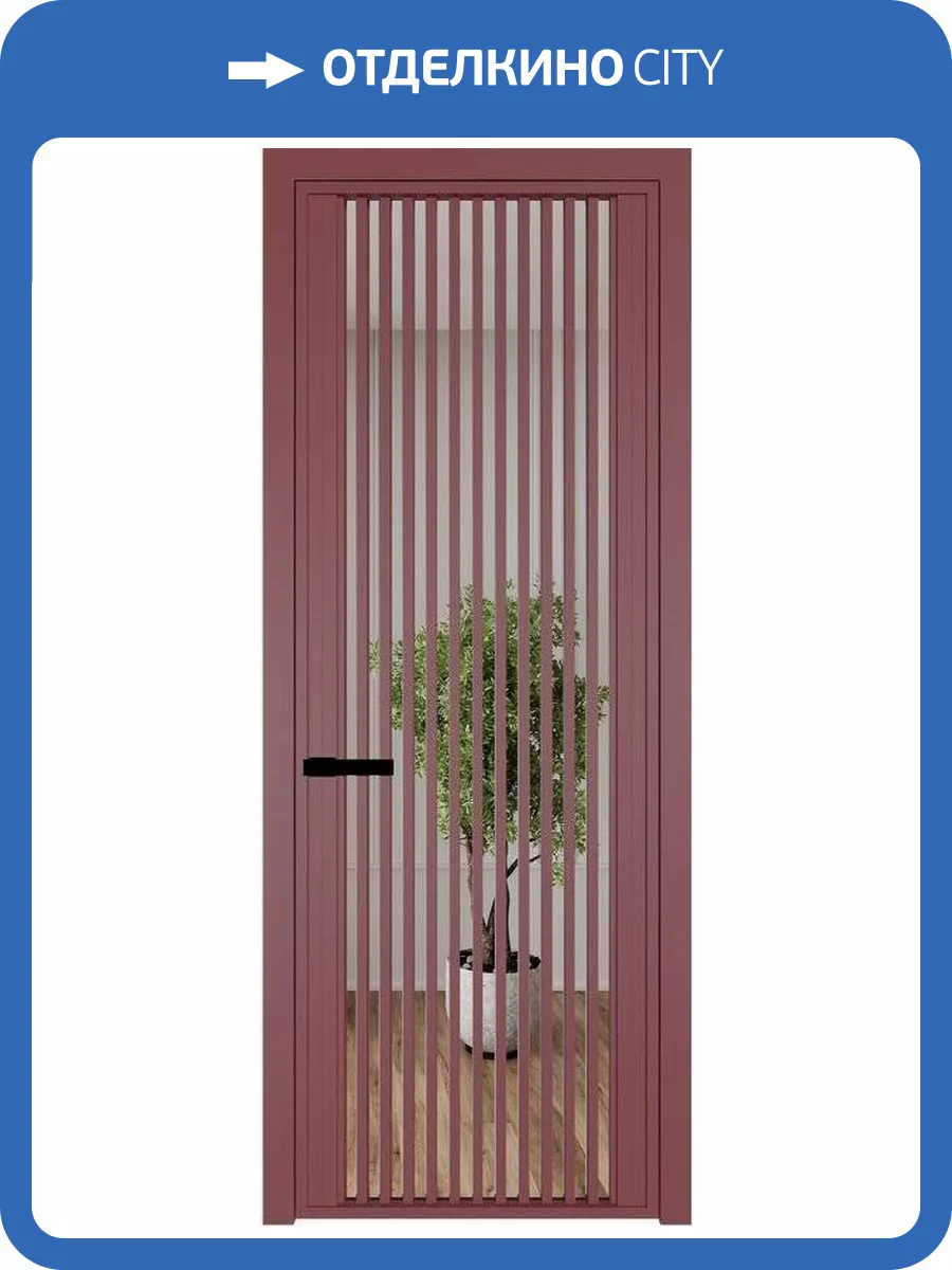 Межкомнатная дверь Profil Doors 3 AGP цвет профиля Красный антрацит, стекло безопасное 6 мм зеркало 700x2000 фото 2