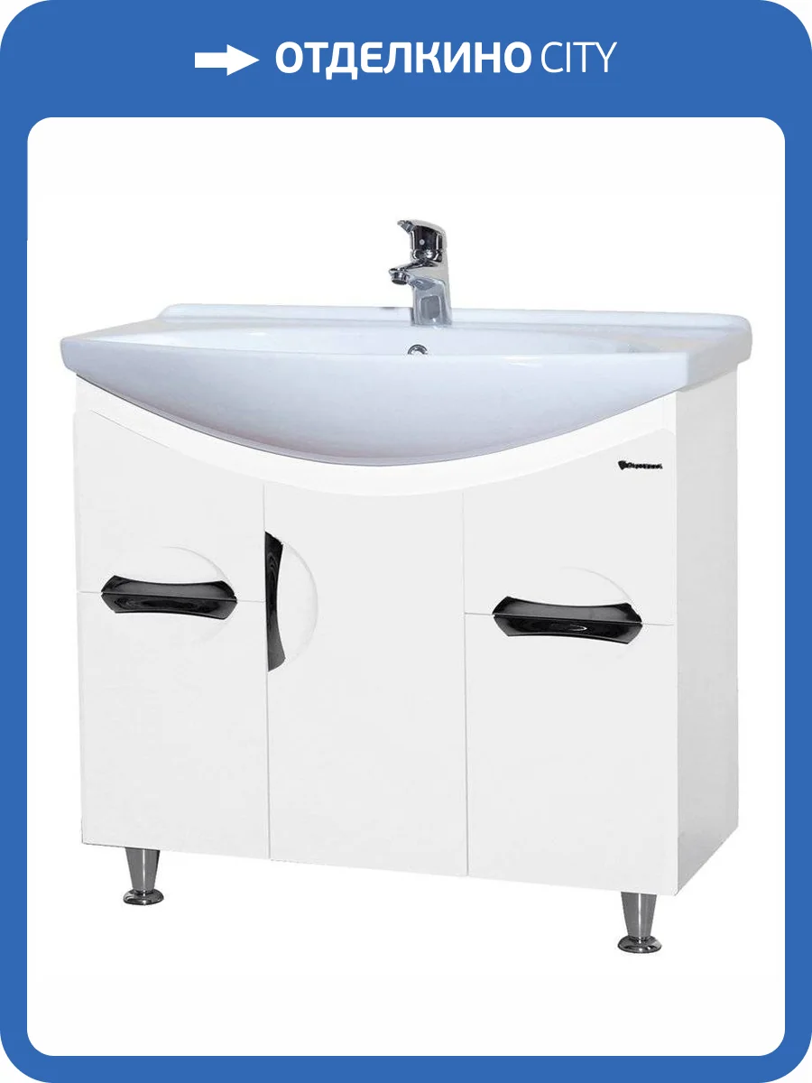 Тумба с раковиной Bellezza Лагуна 85 белая фото 4