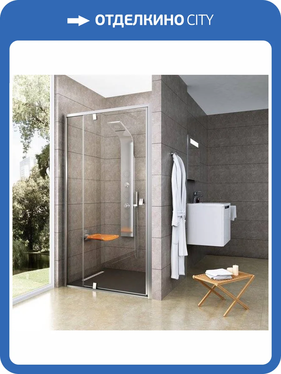 Душевая дверь в нишу Ravak PDOP2-120 Transparent, профиль хром фото 6