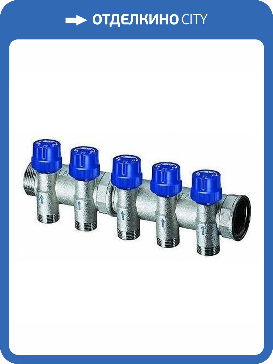 Коллектор с терморегулирующими клапанами FAR 1 1/4 с 3 отводами 3/4 EUROKONUS фото 2