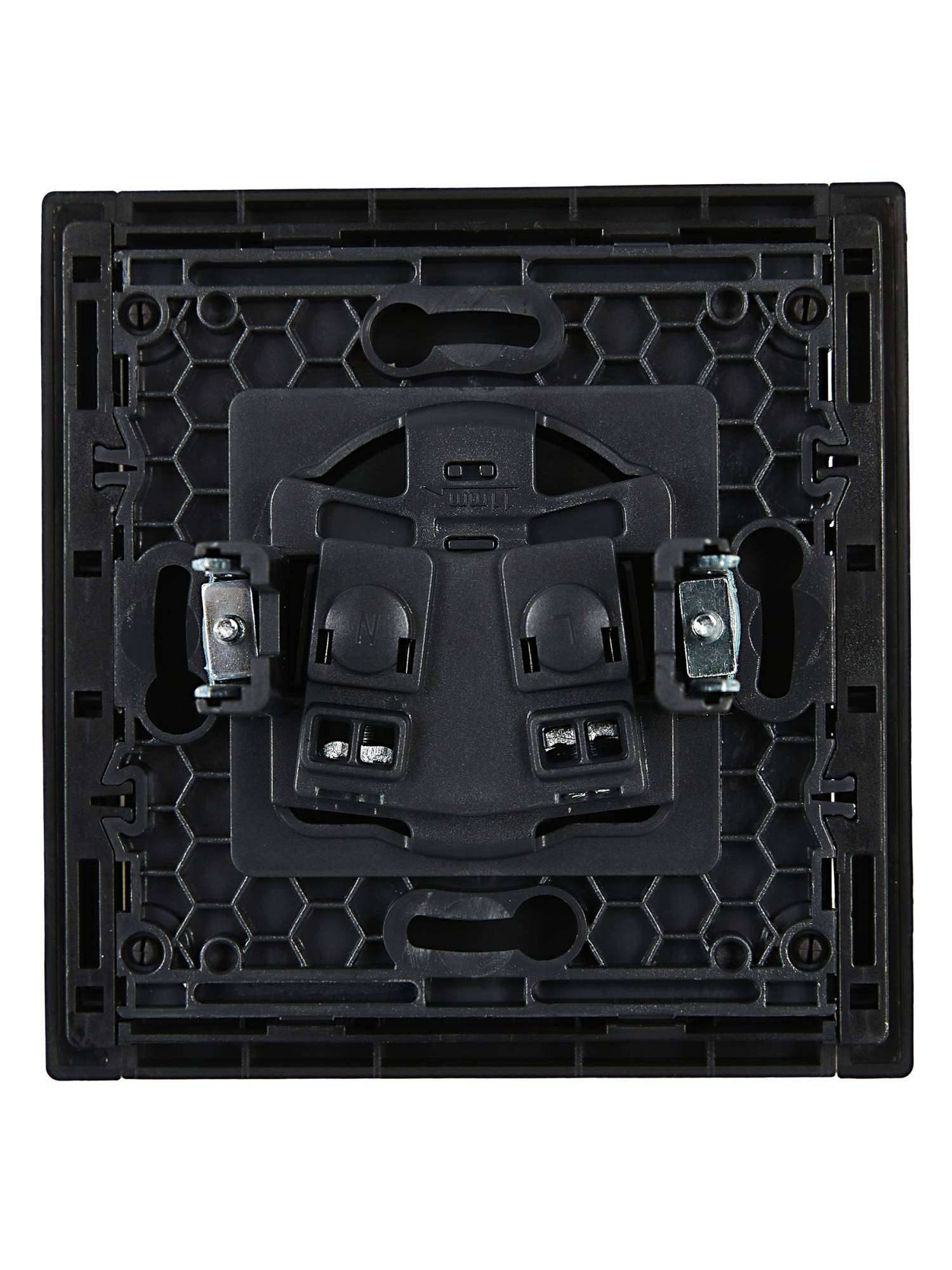 Розетка 1-местная с защитными шторками IEK Forte&Piano FP-R13-10-K02 черный фото 4