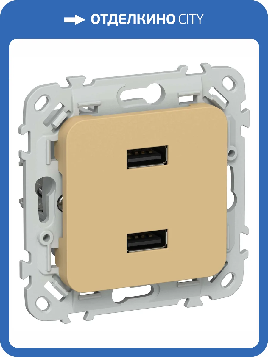 Розетка USB type A+A IEK Flite FI-U21-D31-K89 шамуа фото 2