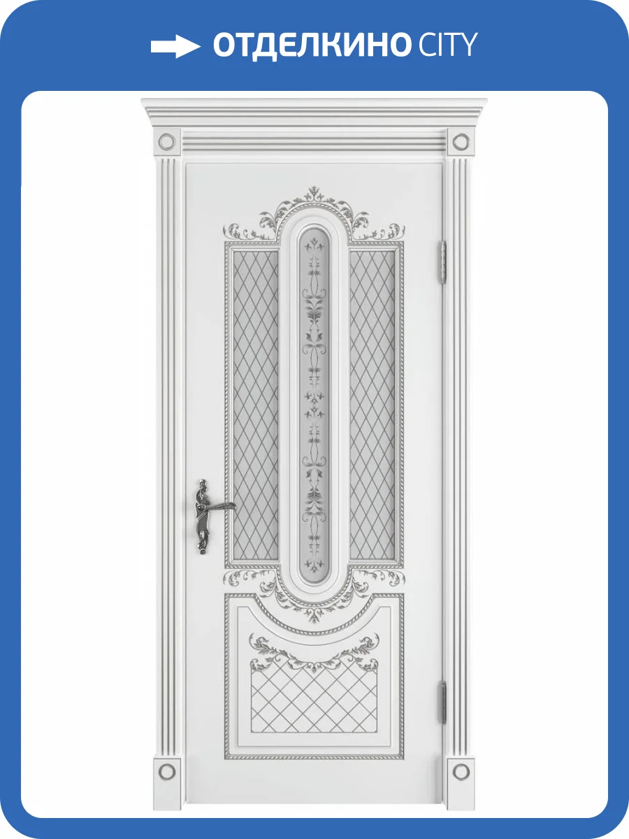 Межкомнатная дверь Владимирская Фабрика Дверей Alexandria Polar PS стекло Art Cloud 800x2000 фото 2