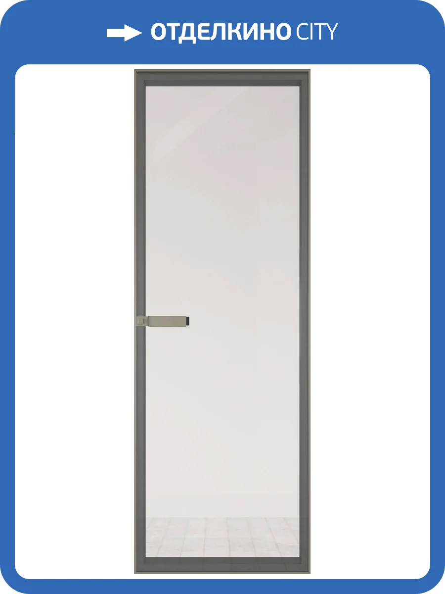 Межкомнатная дверь Profil Doors 1 AGN цвет профиля Никель матовый, стекло безопасное 4 мм прозрачное 700x2000 фото 2