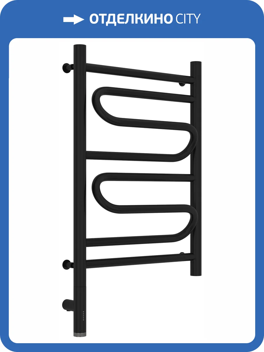 Полотенцесушитель электрический Сунержа Элегия 3.0 левый, матовый чёрный, 600х400 фото 5