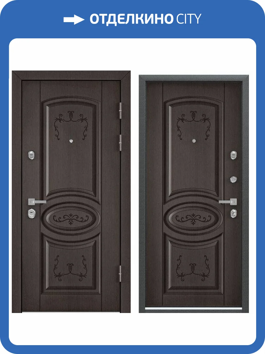 Входная стальная дверь Torex PROFESSOR-4+ 02 PP 23567 ПВХ Дуб угольный/ПВХ Дуб угольный 2000x880 фото 2