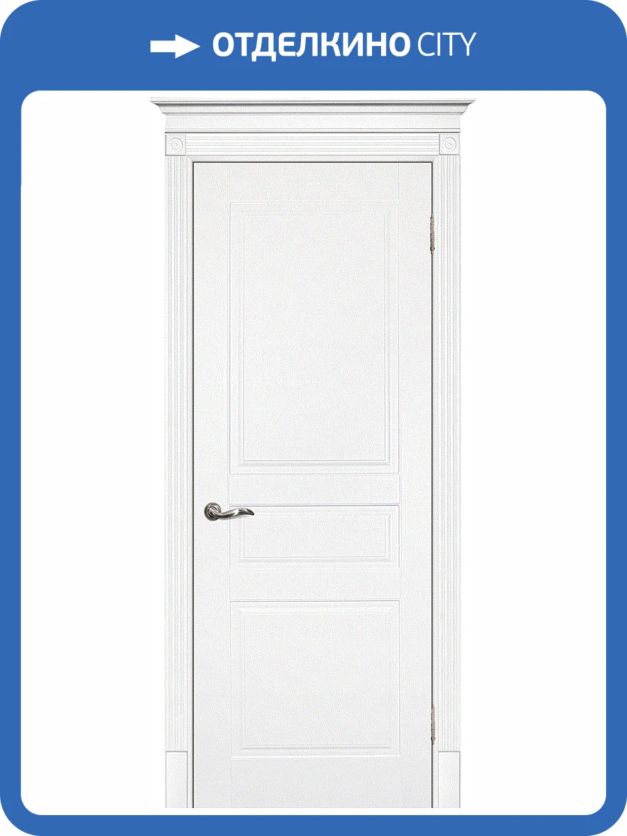 Межкомнатная дверь эмаль Текона СМАЛЬТА 01, глухая, белый 600x2000 фото 2
