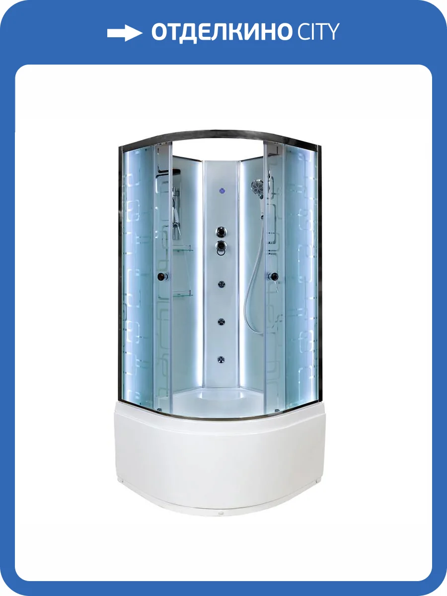 Душевая кабина AvaCan EM5011NLED+GM с подсветкой и гидромассажем, 110x110x210 фото 14