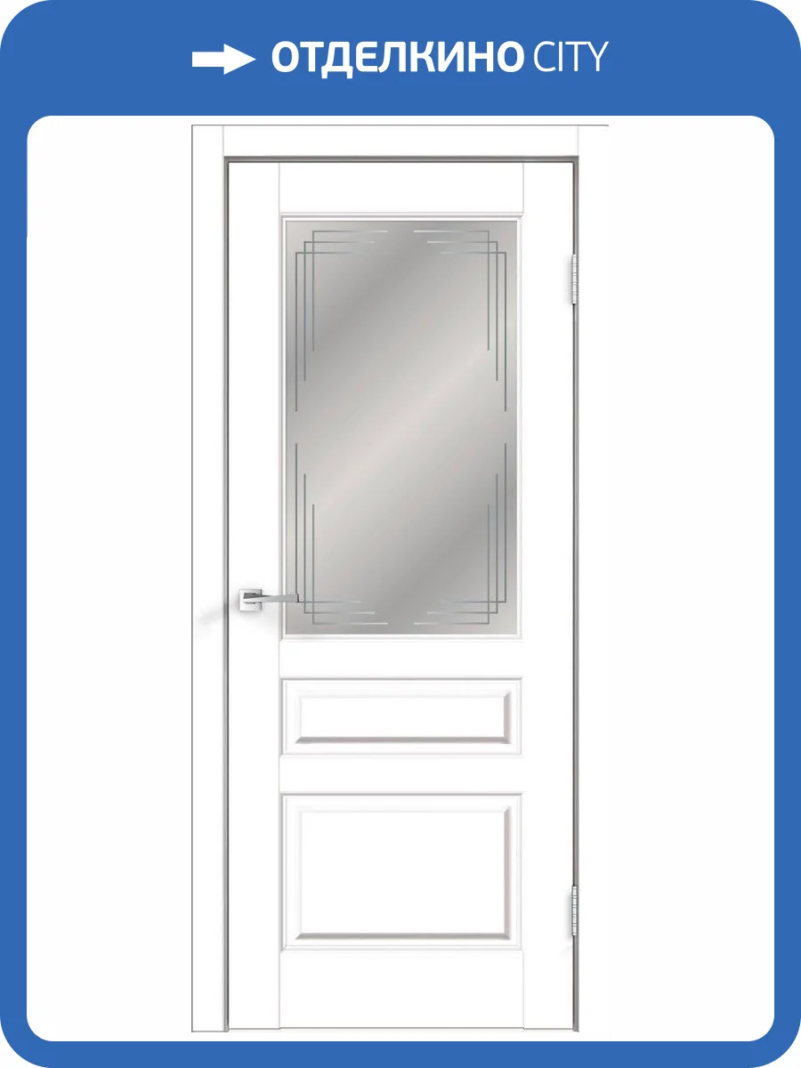 Дверное полотно экошпон VellDoris VILLA 3V VD810498 Стекло Грани Мателюкс 600x2000 фото 2