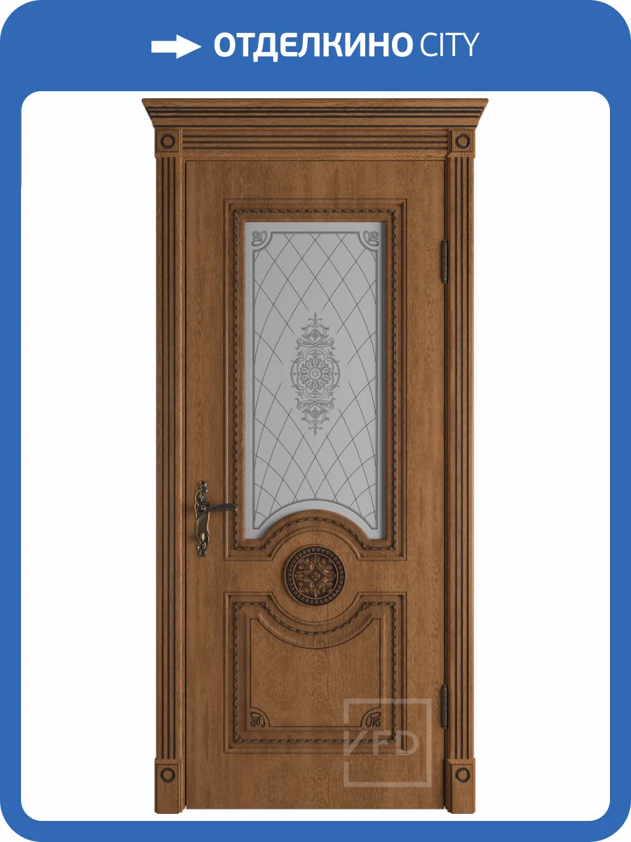 Межкомнатная дверь Владимирская Фабрика Дверей экошпон VFD Greta, остекленная, Honey Classic PB 700x2000 фото 2