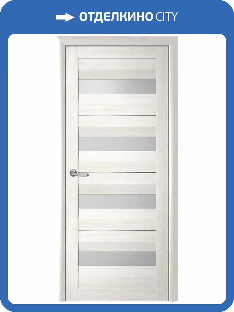 Межкомнатная дверь Albero Барселона остеклённая белый кипарис 600x2000 фото 2