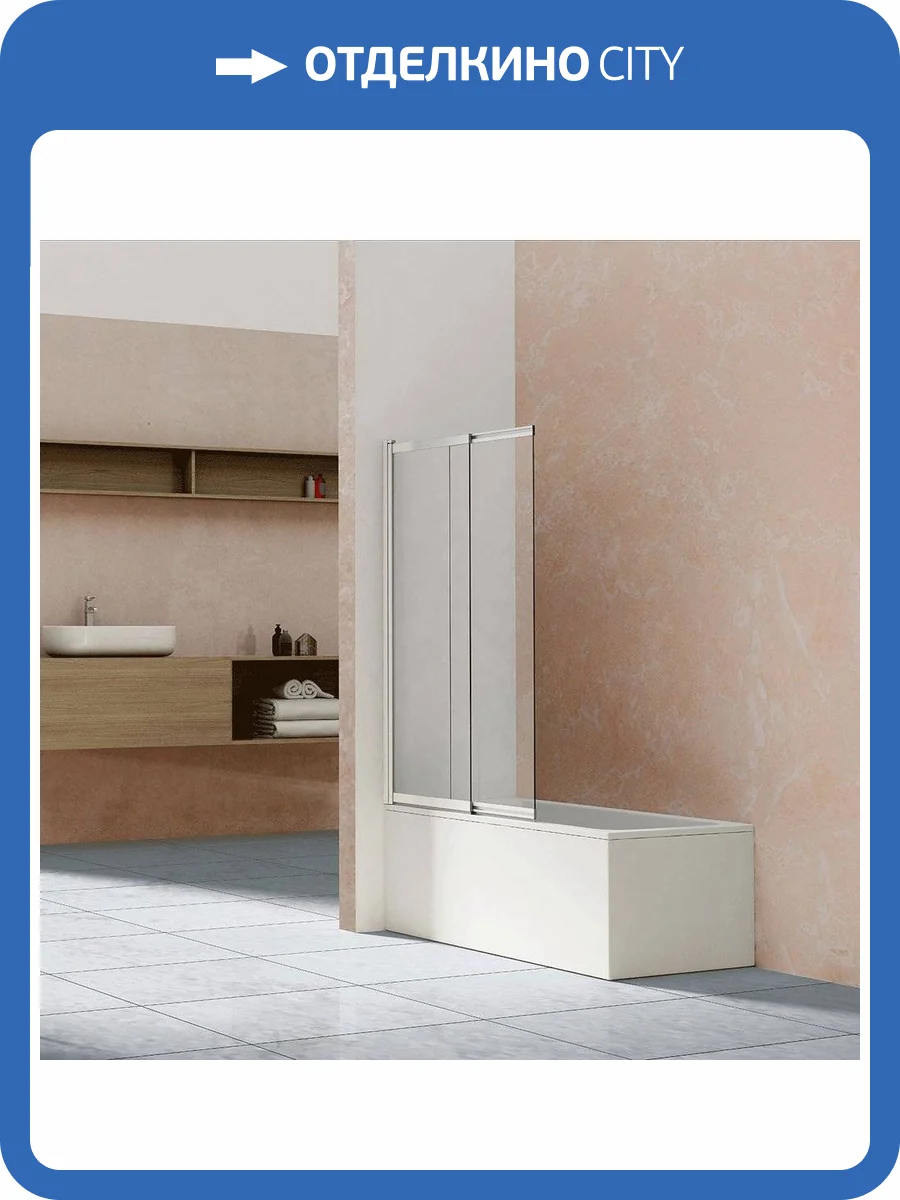 Шторка на ванну Vincea VSB-1E100CL 100 см, профиль хром, стекло прозрачное фото 5