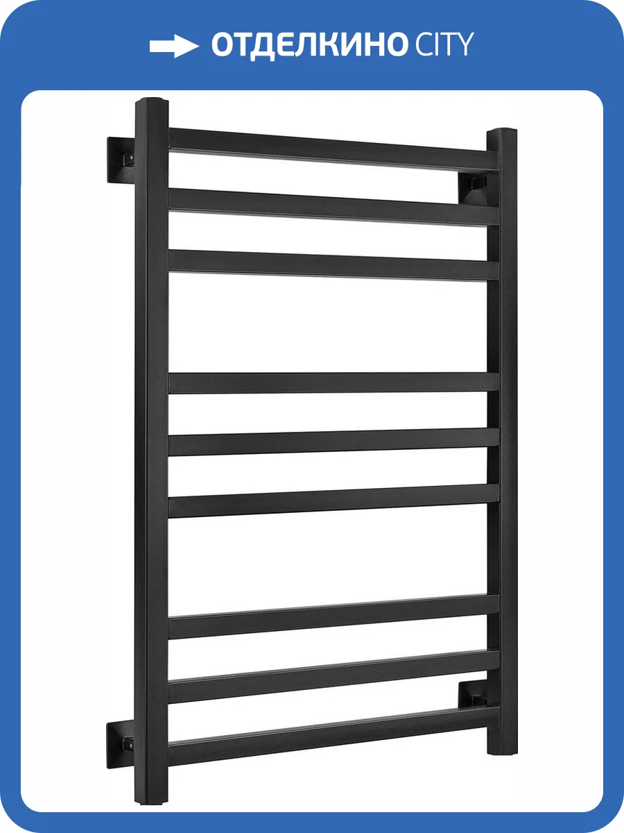 Полотенцесушитель водяной Secado Корато 3 80x50, черный матовый, с комплектом подключения фото 5