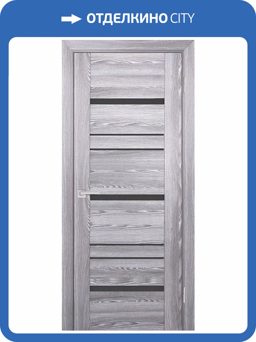 Межкомнатная дверь Profilo Porte экошпон PSK-2, остеклённая, серая лакобель, ривьера грей 600x2000 фото 2