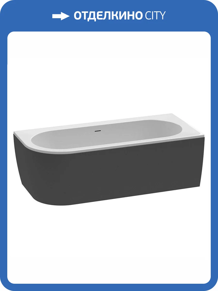 Акриловая ванна Cezares SLIM CORNER-180-80-60-R-NERO-SET 179x79 фото 6