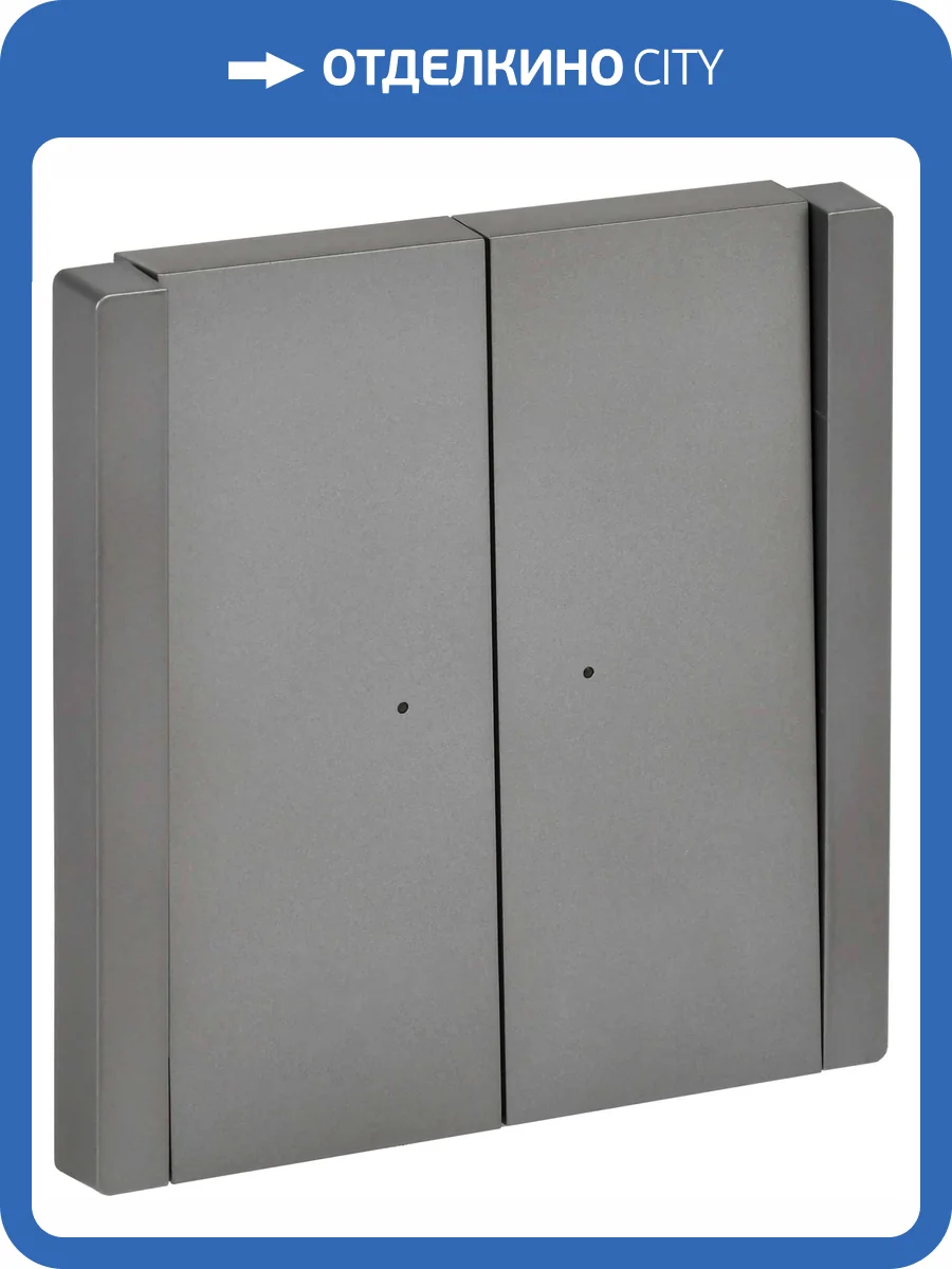 Выключатель 2-клавишный проходной IEK Forte&Piano FP-V22-1-10-1-K46 сталь фото 7