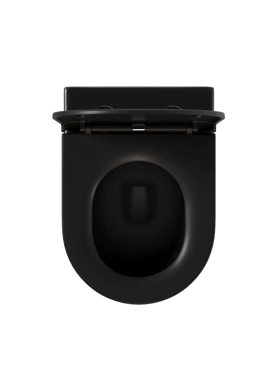 Унитаз подвесной Watersense Rita W00085 безободковый, сиденье микролифт, черный матовый фото 14