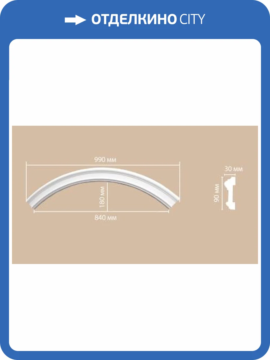 Радиус (1/4 круга) DECOMASTER 897901-120 69x3x9 фото 2
