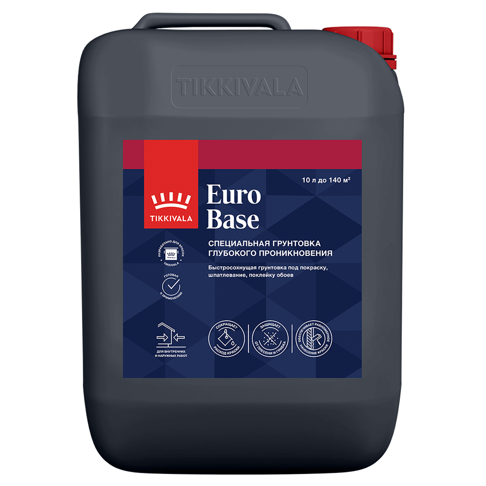 Грунтовка глубокого проникновения быстросохнущая Tikkivala Euro Base 10 л